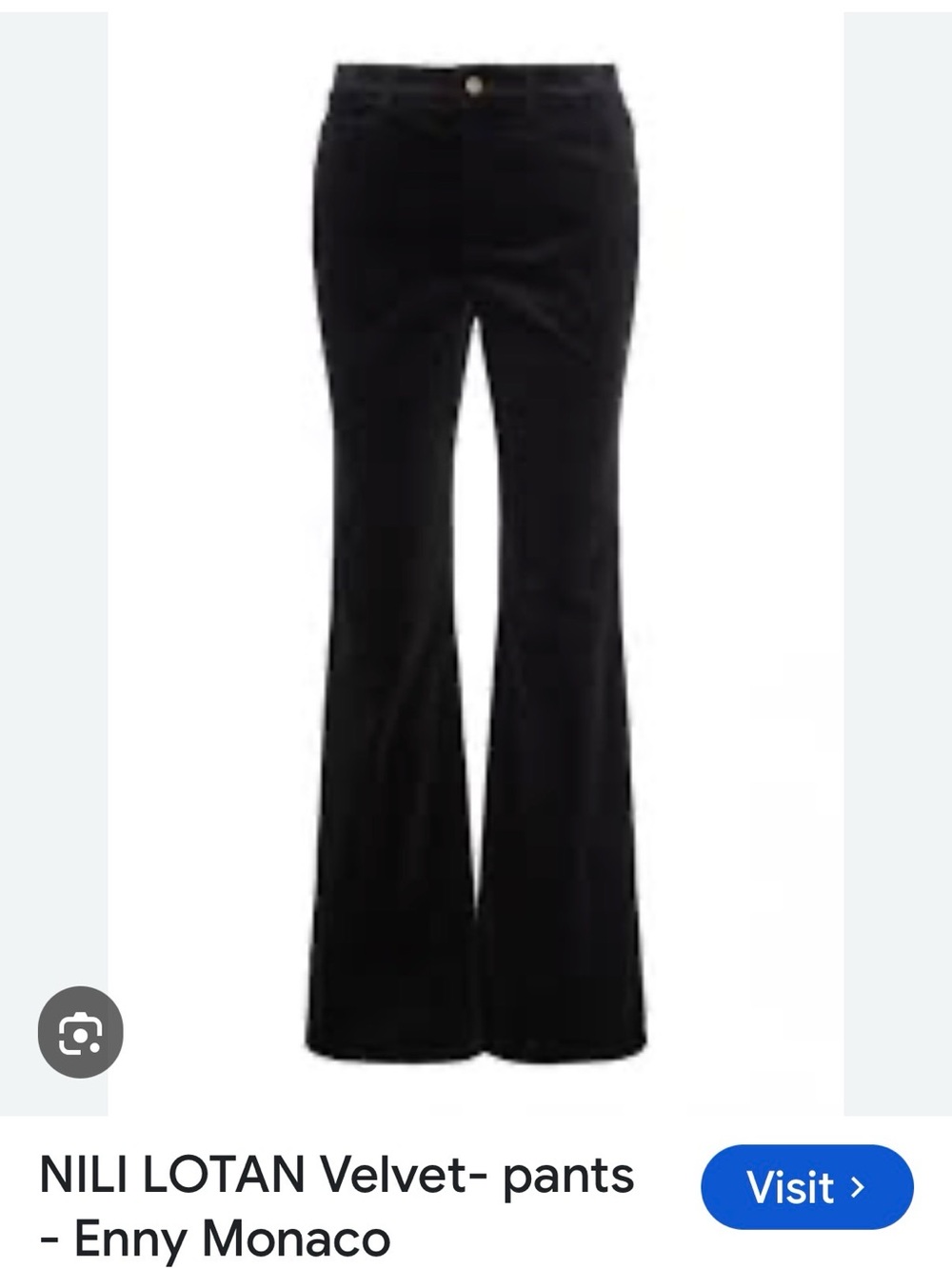 Nili Lotan Black Velvet Flared Pants size 4 never worn